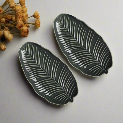 leaf platter set of 2