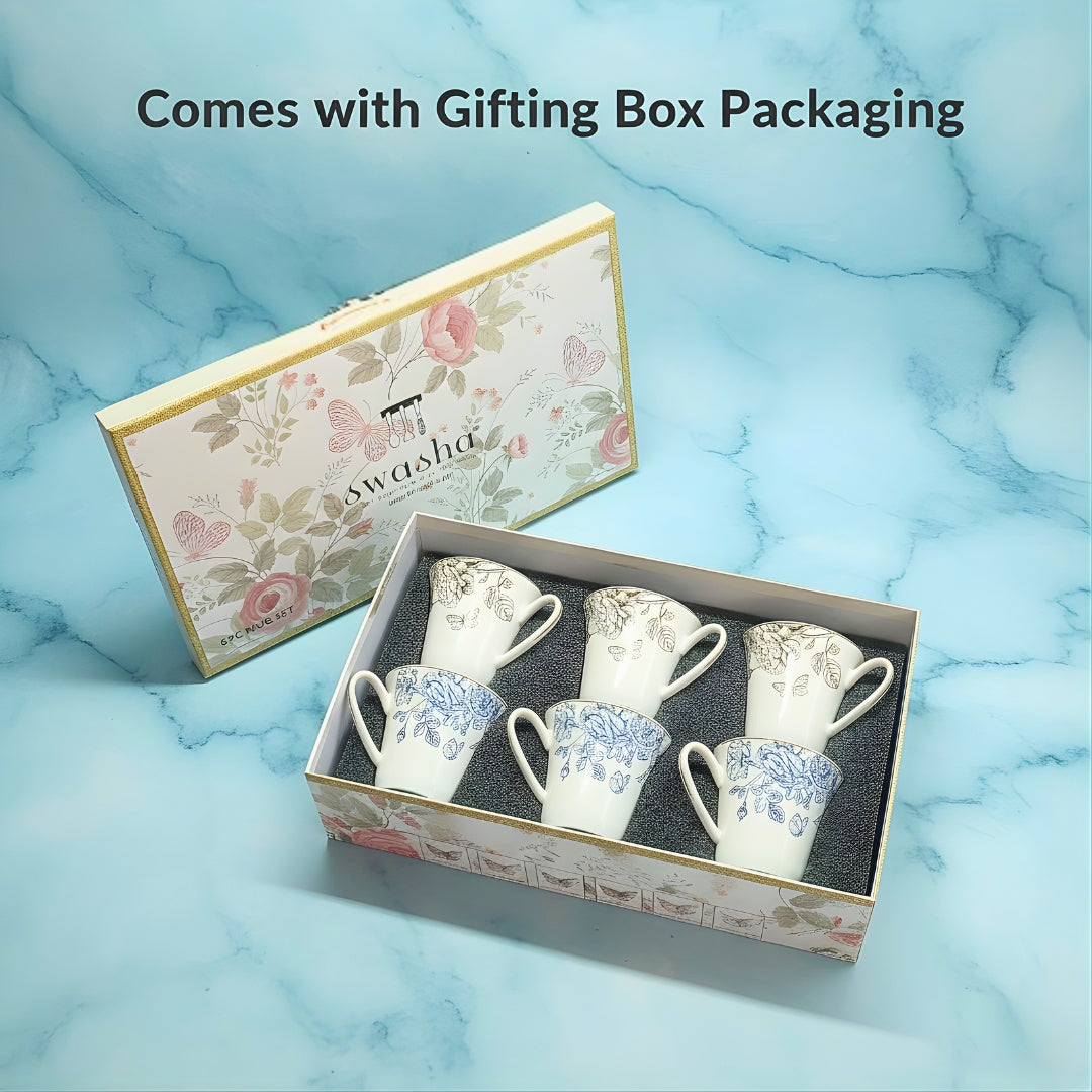 Ceramic Tea Coffee Cup Set of 6