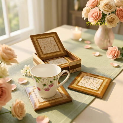 Handmade Square Resin Coasters by Swasha, Set of 6