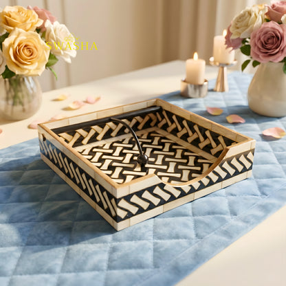 Swasha Modern MDF Tissue Holder - Square Resin Napkin Dispenser