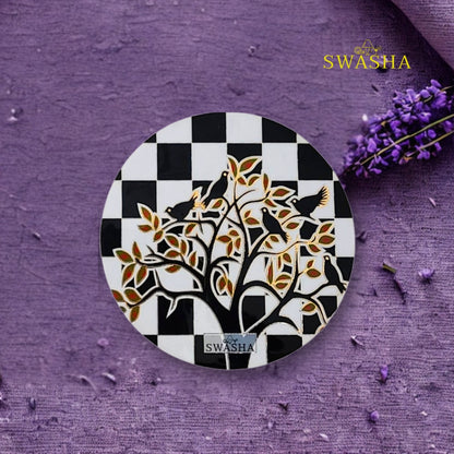 Swasha Glossy Resin Finish Trivets – Set of 4 Table Protectors