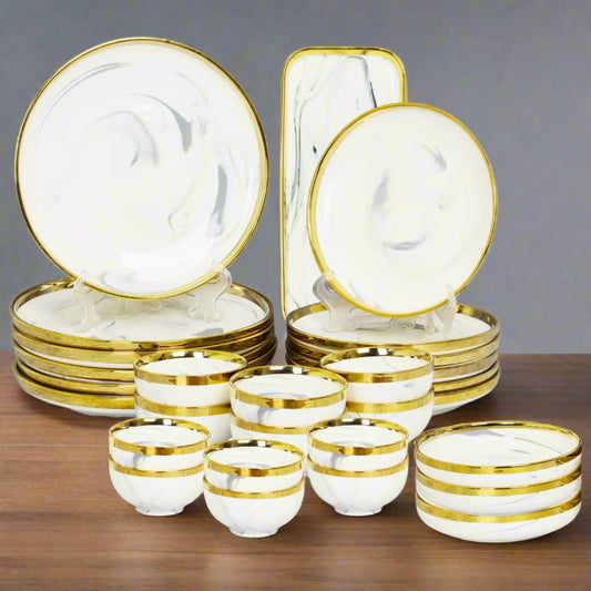 swasha gold line porcelain dinner set