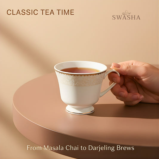 Swasha Porcelain Tea & Coffee Cup Set of 6