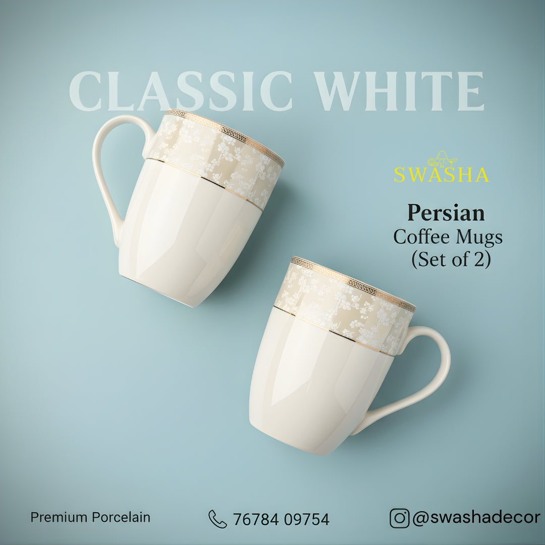 Persian Ivory Mug Set with Gift Box