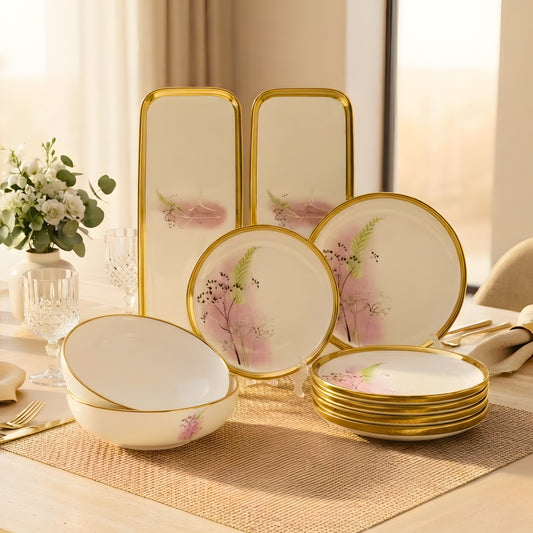 Swasha Porcelain snacks set of 10 Pieces | Tableware | For Personal Use and Gifting