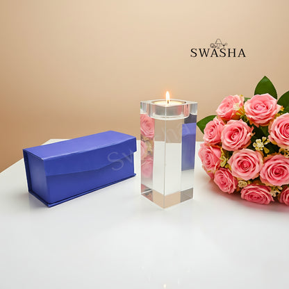 Tealight Crystal Candle Stand (Set of 2) – Elegant Home & Festive Décor