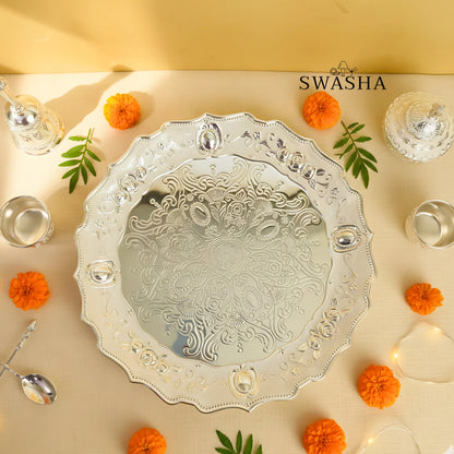 Swasha Puja Thali Set in German Silver