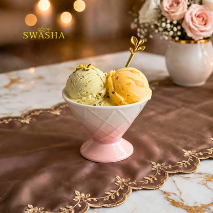 Pink Ombre Ice Cream Set 6 Pcs | With Tray Spoons | Swasha