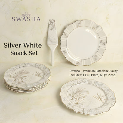 Swasha Silver Flower Snacks Set