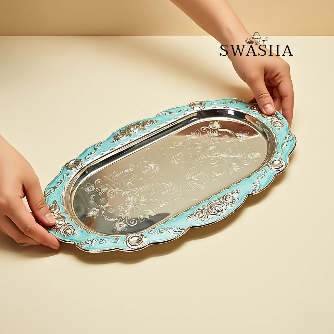Premium Dry Fruit Server Set – 2 Bowls, 2 Spoons & Tray