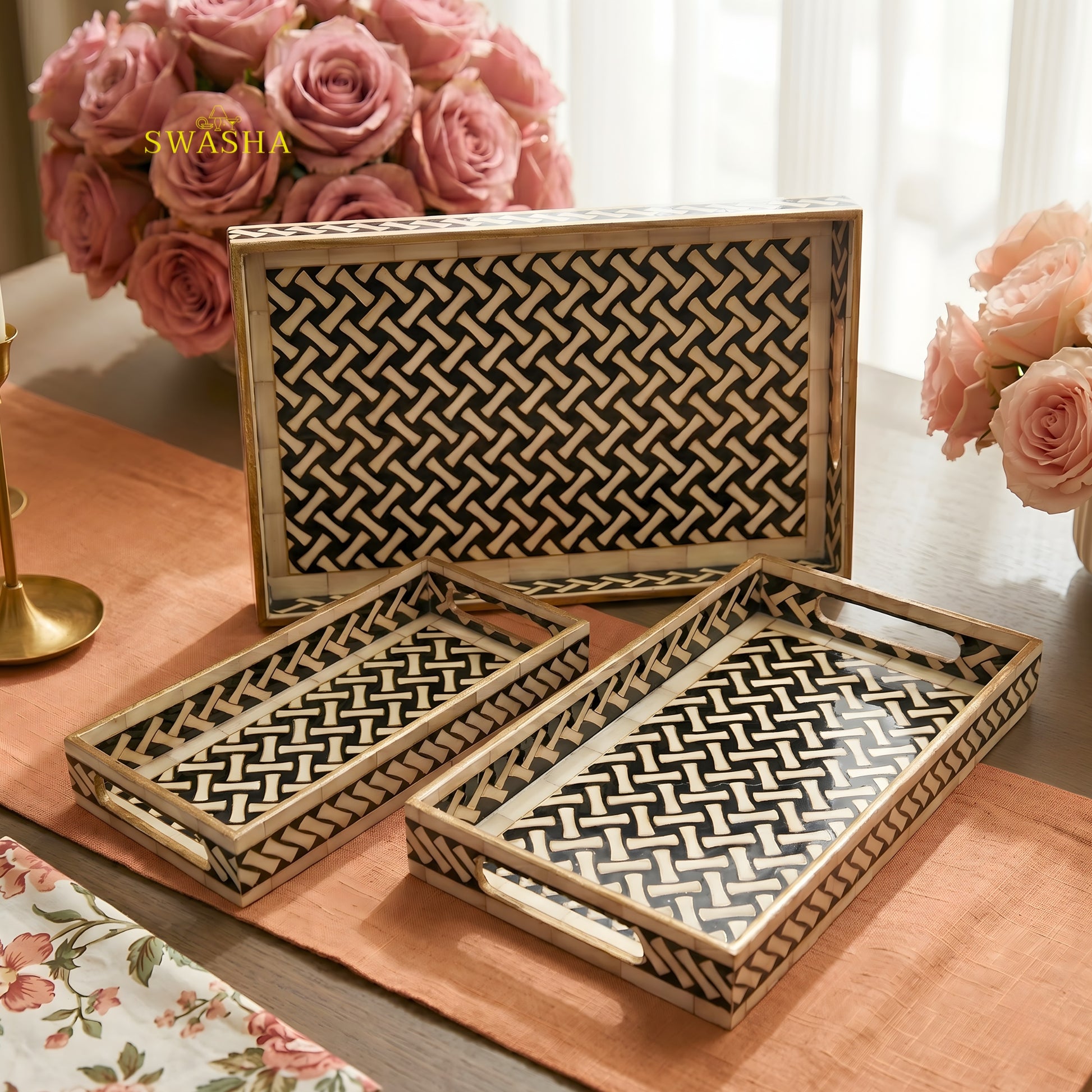 Resin Decorative Tray Set of 3 