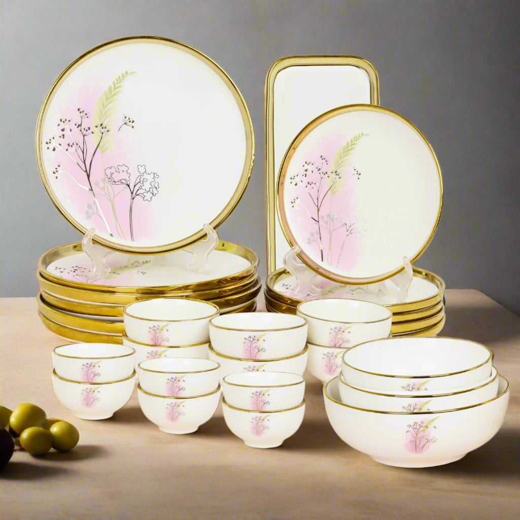 gold line dinner set swasha