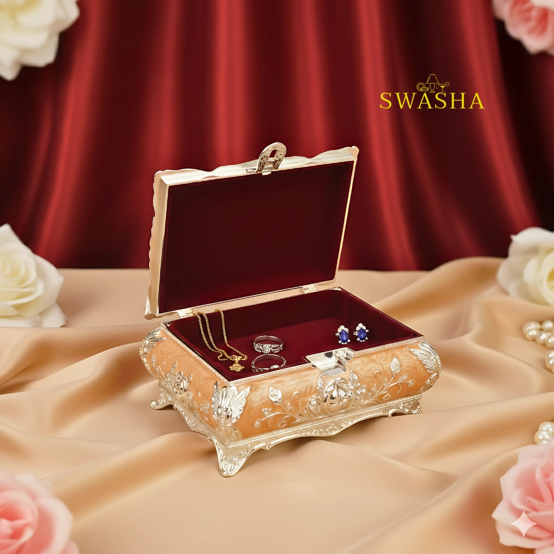 Silver Finish Jewellery Box