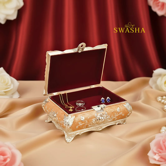 Silver Finish Jewellery Box
