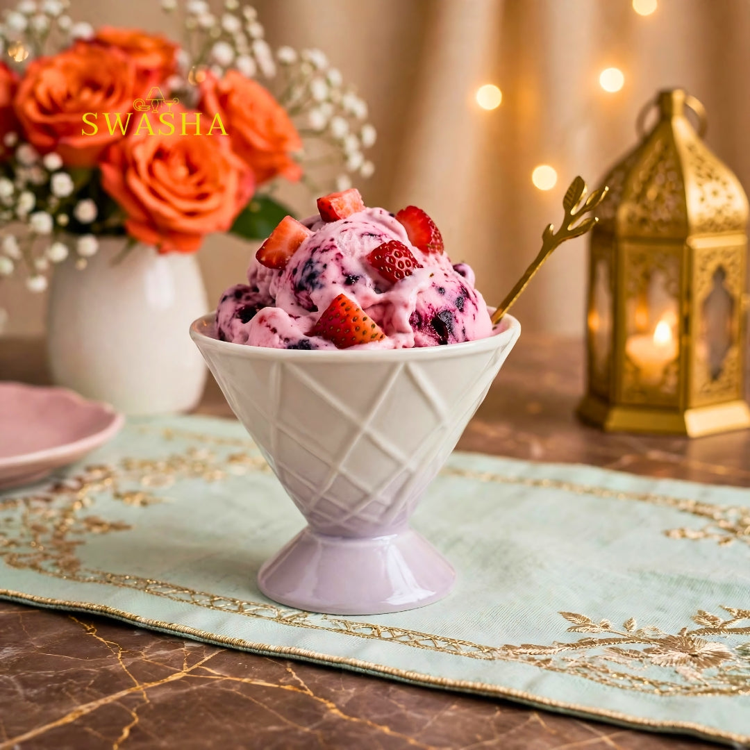 Lilac Ombre Ice Cream Set 6 Pcs | With Tray Spoons | Swasha