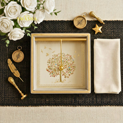 Swasha Leatherette Serving Tray Set of 4 with Cutlery Stand and Tissue Holder on Dining Table