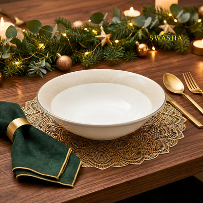 Swasha 62-Piece Premium Dinner Set | Serve 8 | Luxury Porcelain