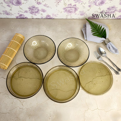 Premium Glass Sphere Party Dish Set (5 Pcs)