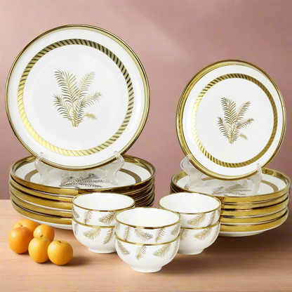 Swasha Porcelain Dinner Set/Snacks Set of 18 Pieces | Tableware