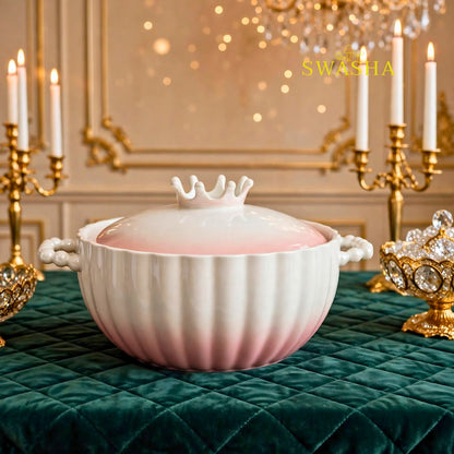 Pink Ombre Soup Set 14 Pcs | Crown Pot | Swasha