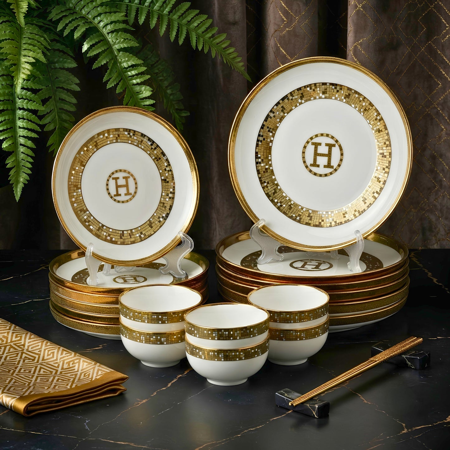 Swasha Porcelain Dinner Set/Snacks Set of 18 Pieces | Tableware