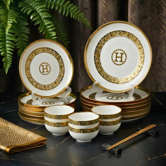 Swasha Porcelain Dinner Set/Snacks Set of 18 Pieces | Tableware