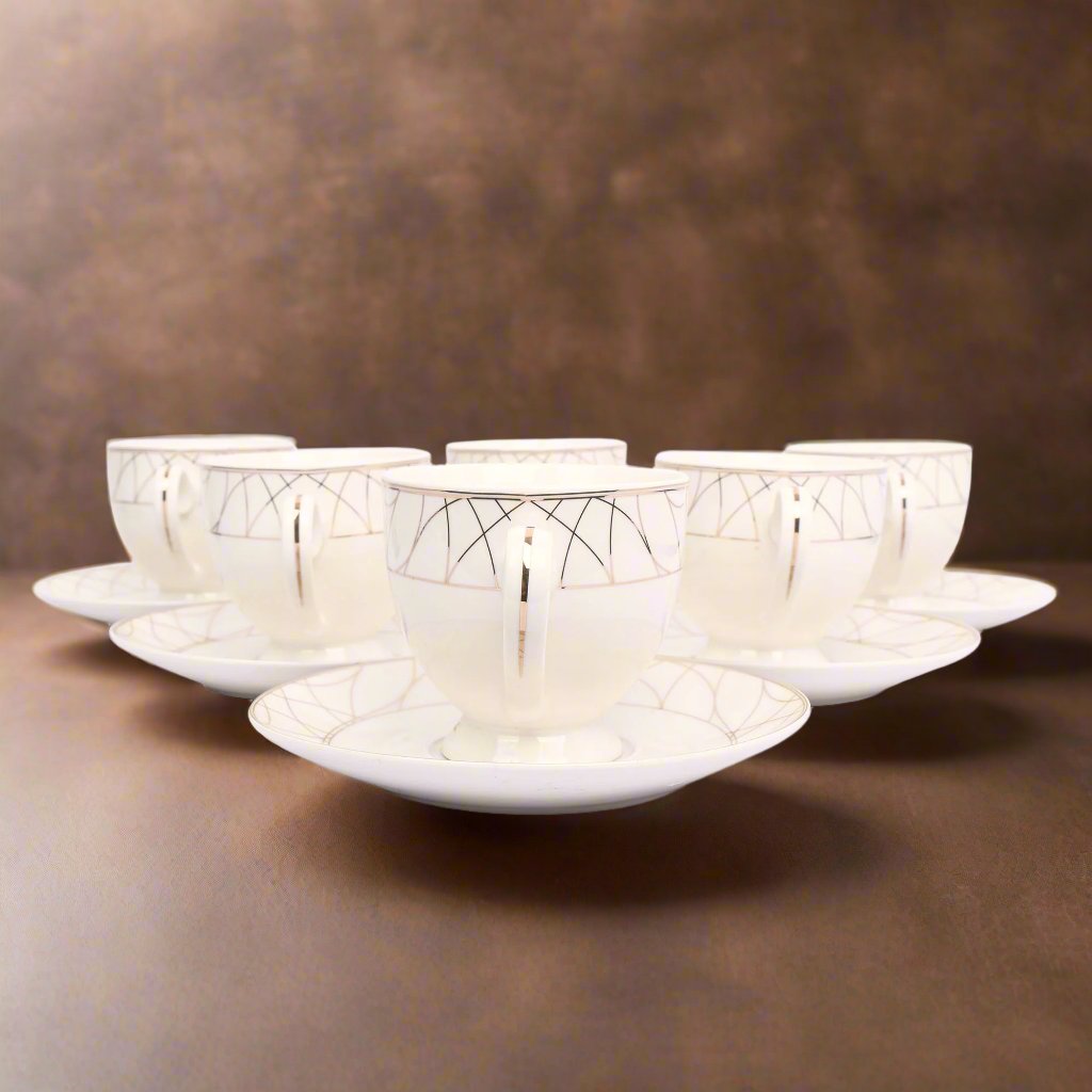 Fine Bone China Cup and Saucer Set of 6