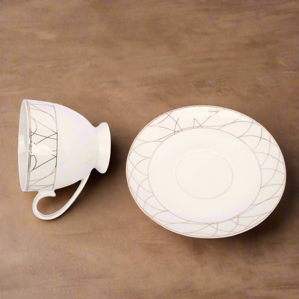 Fine Bone China Cup and Saucer Set of 6