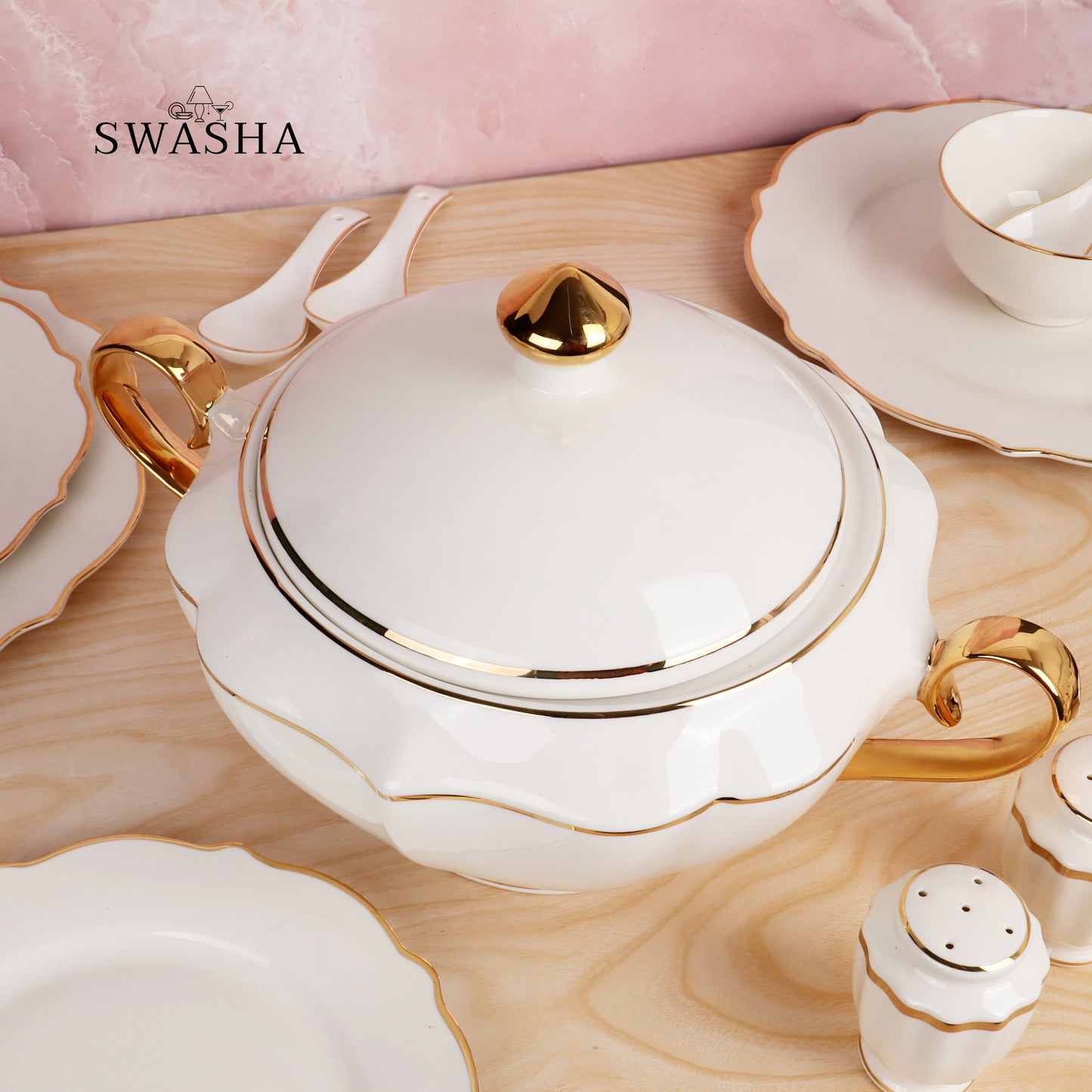 51-Piece Dinner Set by Swasha, Dinnerware Set for 8 People