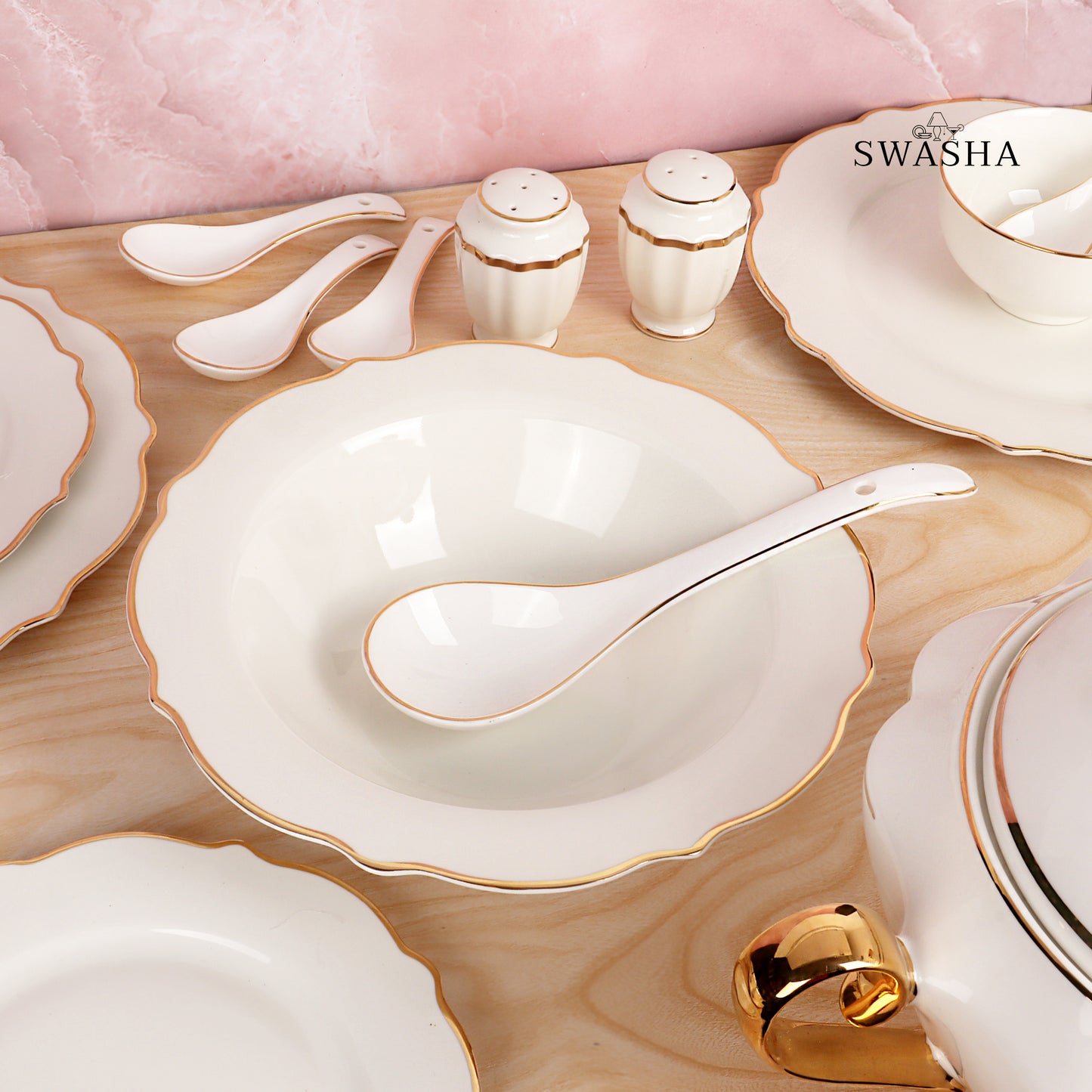 51-Piece Dinner Set by Swasha, Dinnerware Set for 8 People