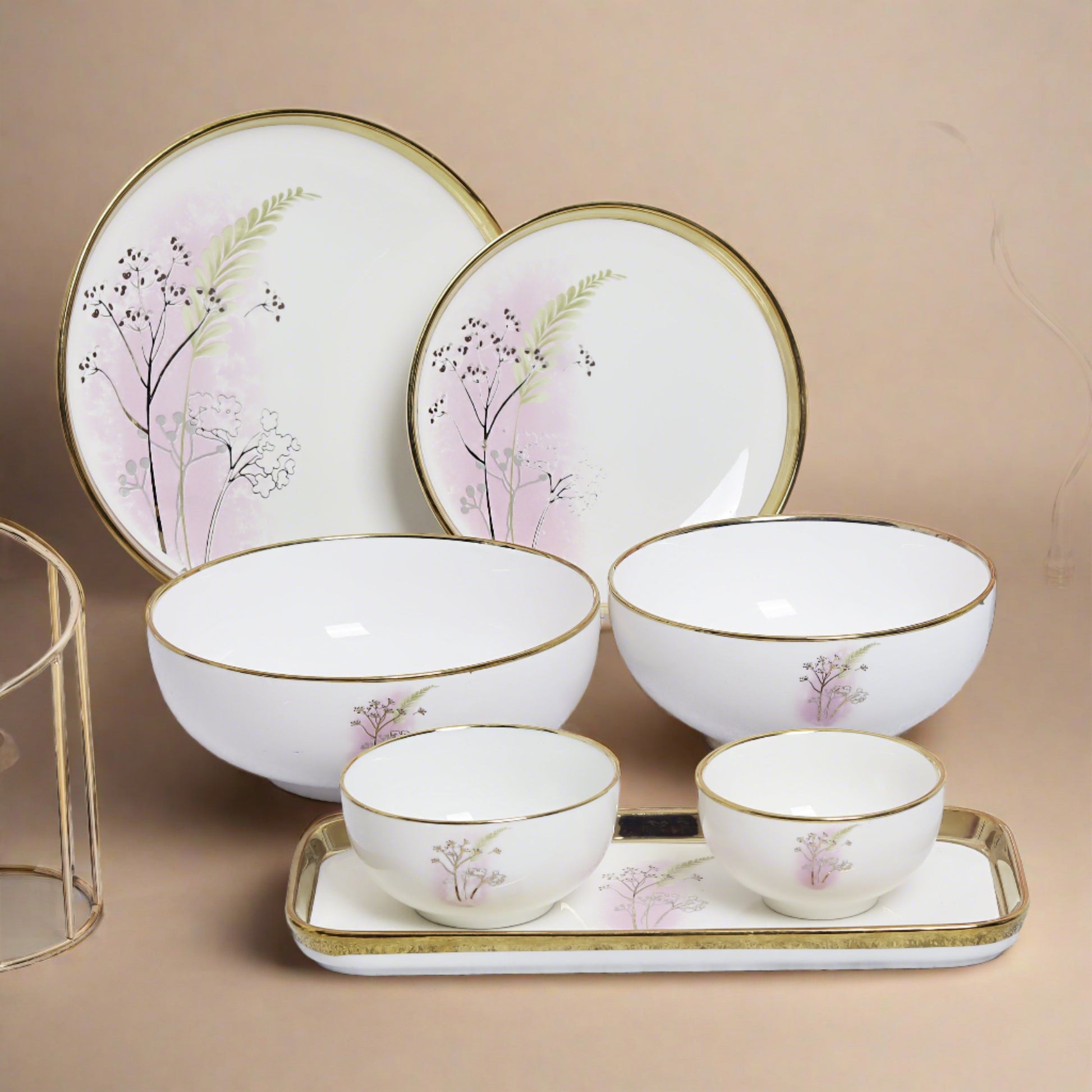 Complete 34-piece ceramic dinner set - ideal for elegant dining and entertaining