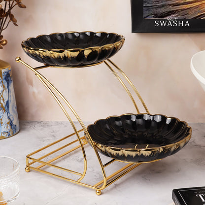 Swasha Home Decor's 2-Tier Cake Stand | Beautiful Tiered Serving Platter