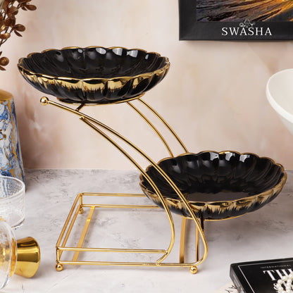 Swasha Home Decor's 2-Tier Cake Stand | Beautiful Tiered Serving Platter