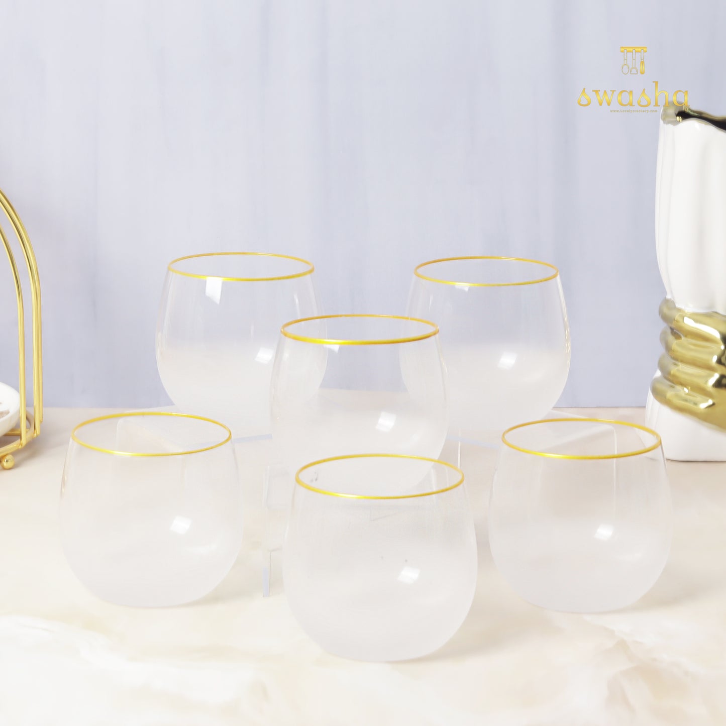 Set of 6 elegant frosted wine glasses - elevate your dining experience with this classic set