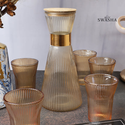 Jug Set with Lid by Swasha - 6 Glasses & 1 Jug