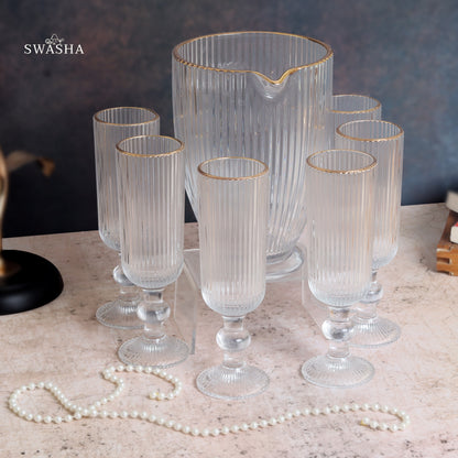Glassware set with jug and glasses - elegant and functional glass ensemble