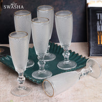 Set of 6 elegant champagne glasses - perfect for celebratory toasts and occasions