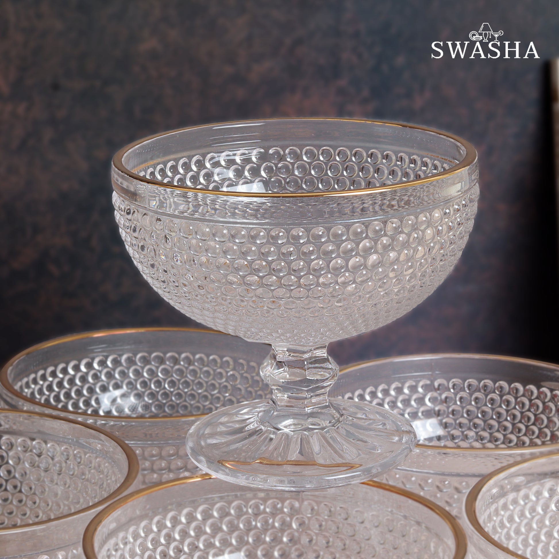 Set of 6 charming dessert/ice cream bowls - elevate sweet moments with stylish serving
