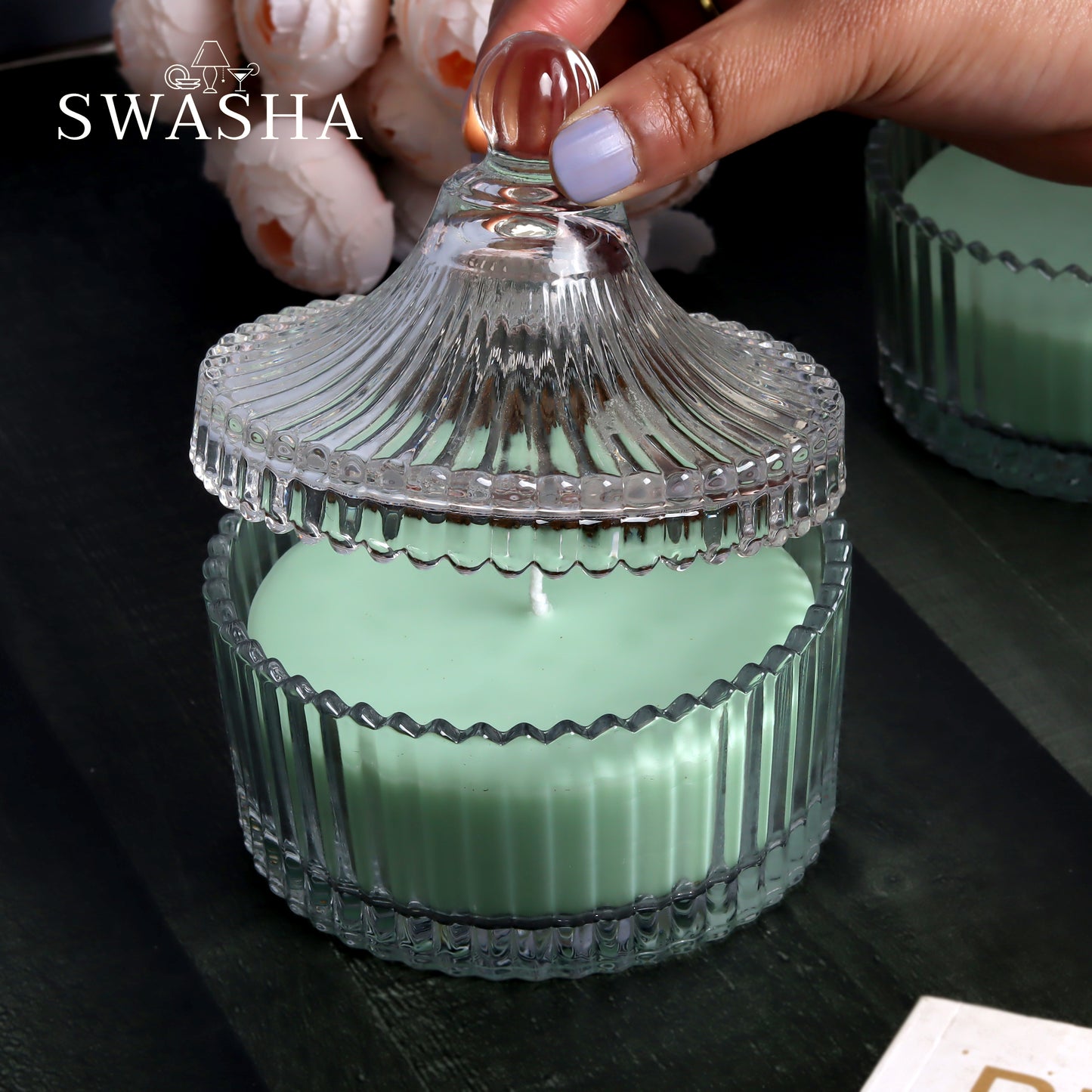 Sandal Scented Candle Jar With Lid 