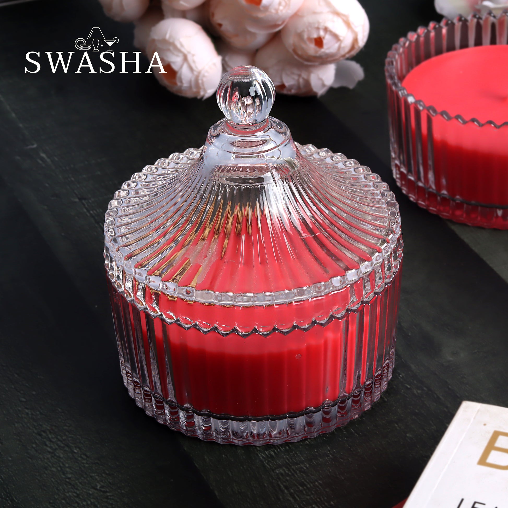 Strawberry Scented Candle Jar With Lid
