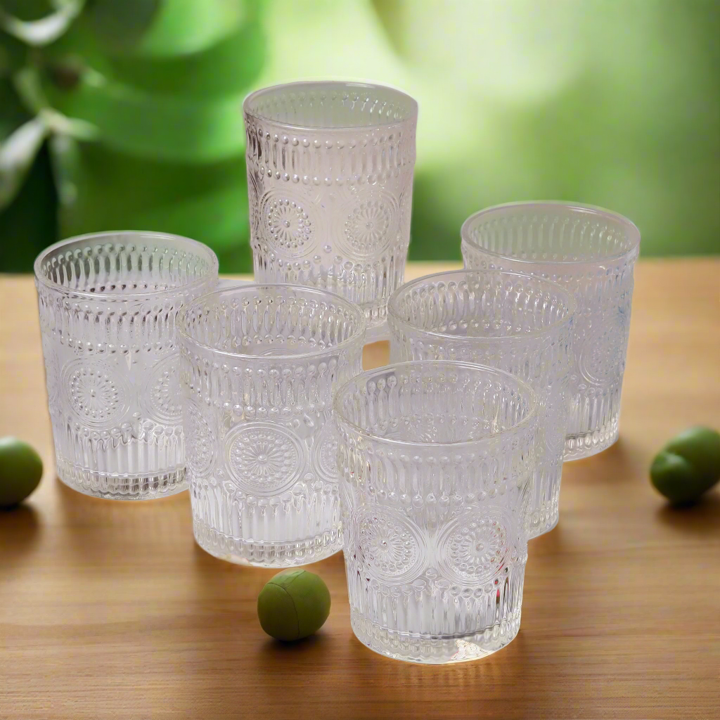 Swasha Set of 6 Juice, Water, Whiskey Glasses (250ml)