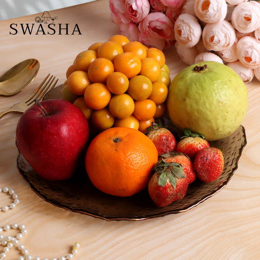 Glass Fruit Plate by Swasha is a chic centrepiece for your table (Set Of 1)