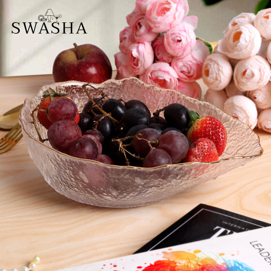 Combo of 2 Glass Fruit Bowls by Swasha (Clear)