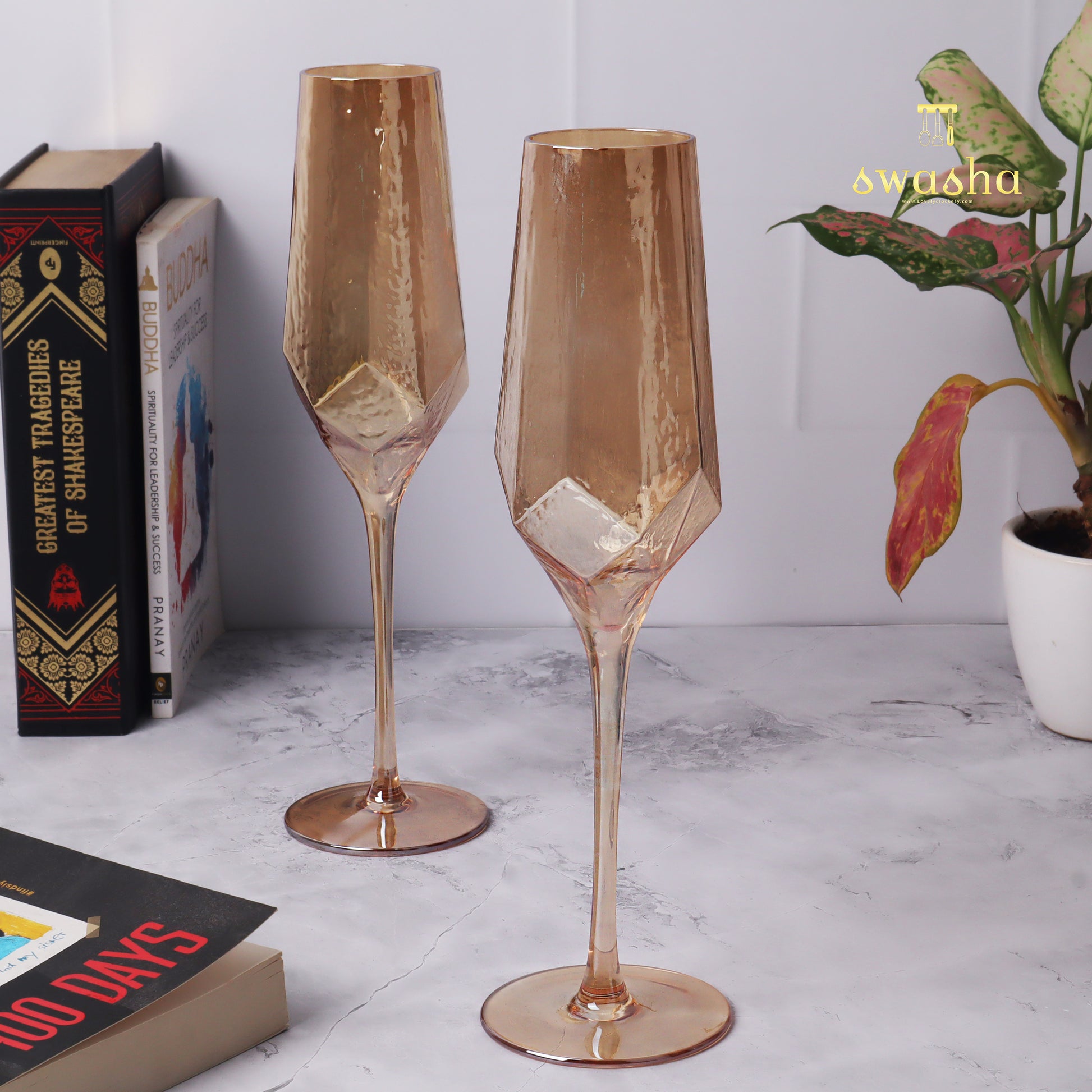 Set of 6 elegant champagne glasses - perfect for celebratory toasts and occasions