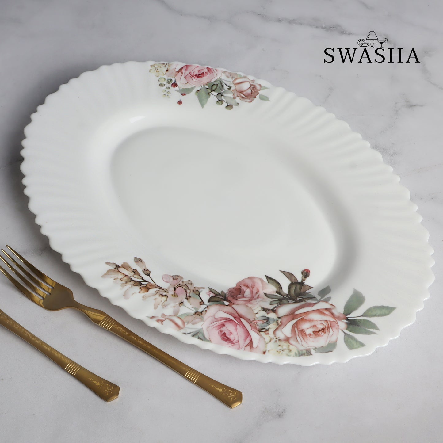 Opalware Dinner Set by Swasha - Set of 33 Pieces