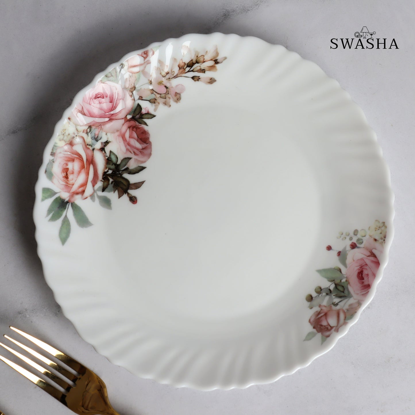 Opalware Dinner Set by Swasha - Set of 33 Pieces