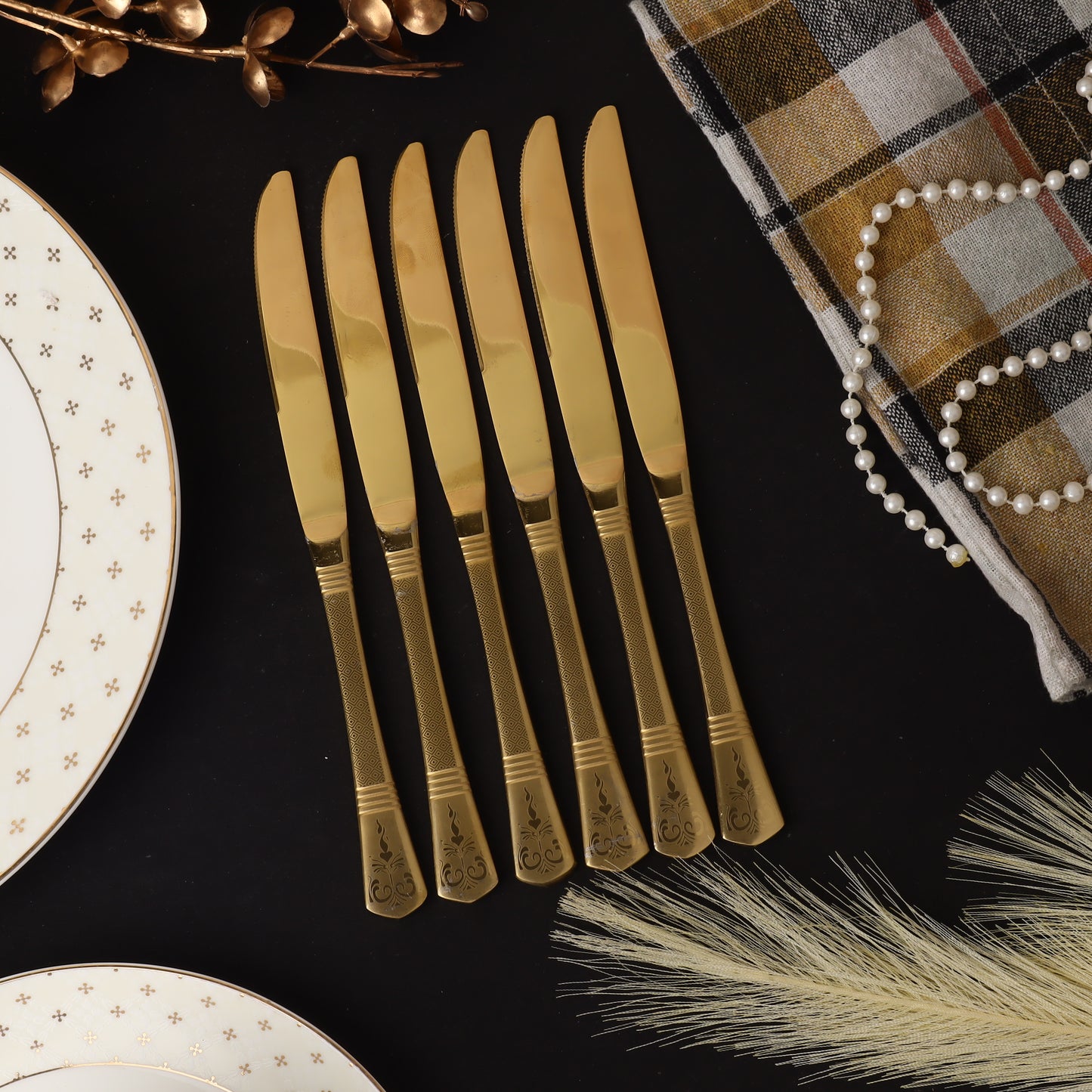 Swasha Luxurious Stainless Steel Golden Cutlery Set | Trendy Dining Essentials