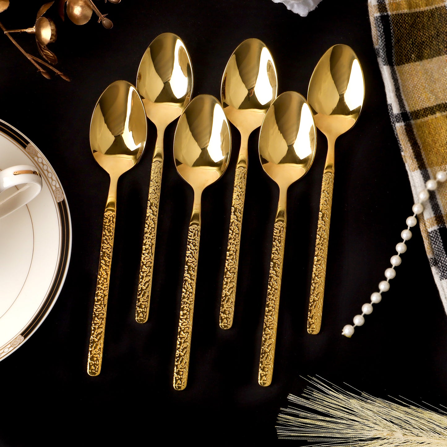 Swasha Luxurious Stainless Steel Golden Cutlery Set | Trendy Dining Essentials