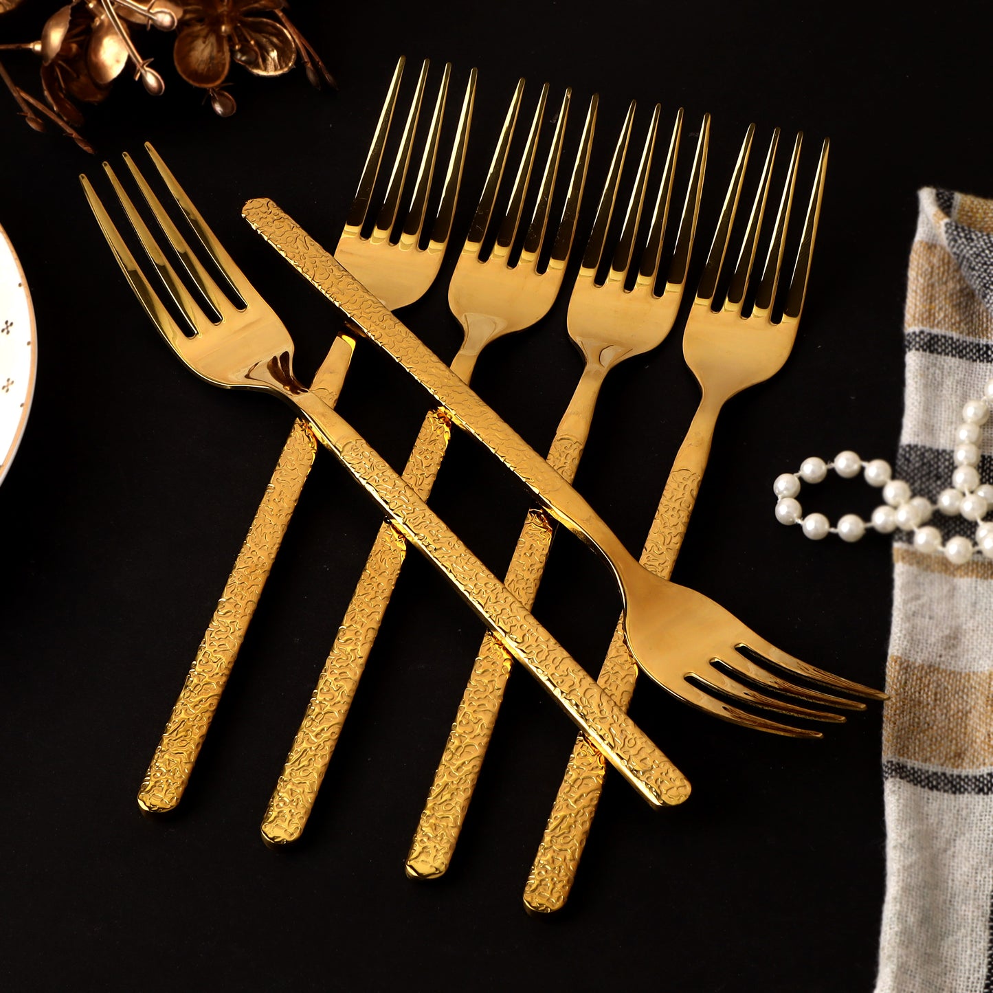 Swasha Luxurious Stainless Steel Golden Cutlery Set | Trendy Dining Essentials