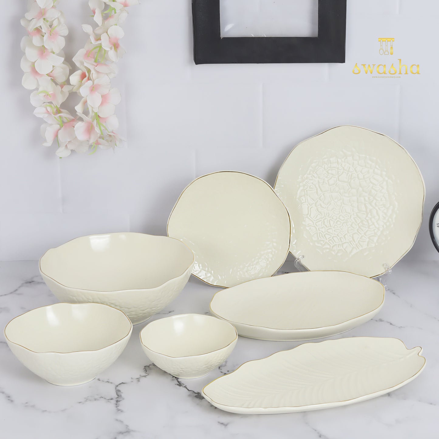 Ceramic snacks set or platter - elegantly crafted for delightful serving experiences